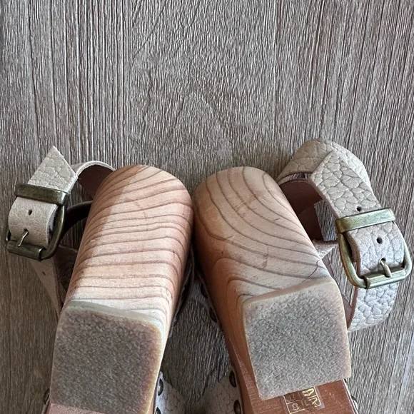 Free People Pasadena Wooden Platform Clog Sandals Womens 10 / EU 41 EUC - Picture 8 of 12